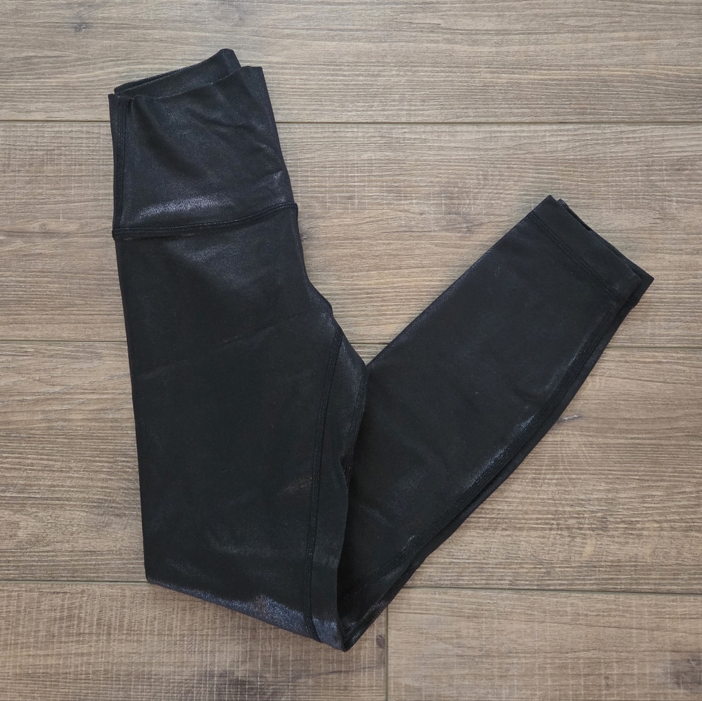 Lululemon Black Shiny Leggings, Size 2